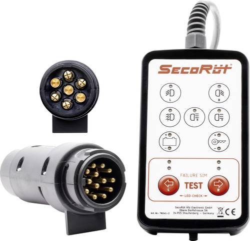 SecoRüt 70241-2 Anhänger-Steckdosentester 12V Pole:7/13 von SecoRüt