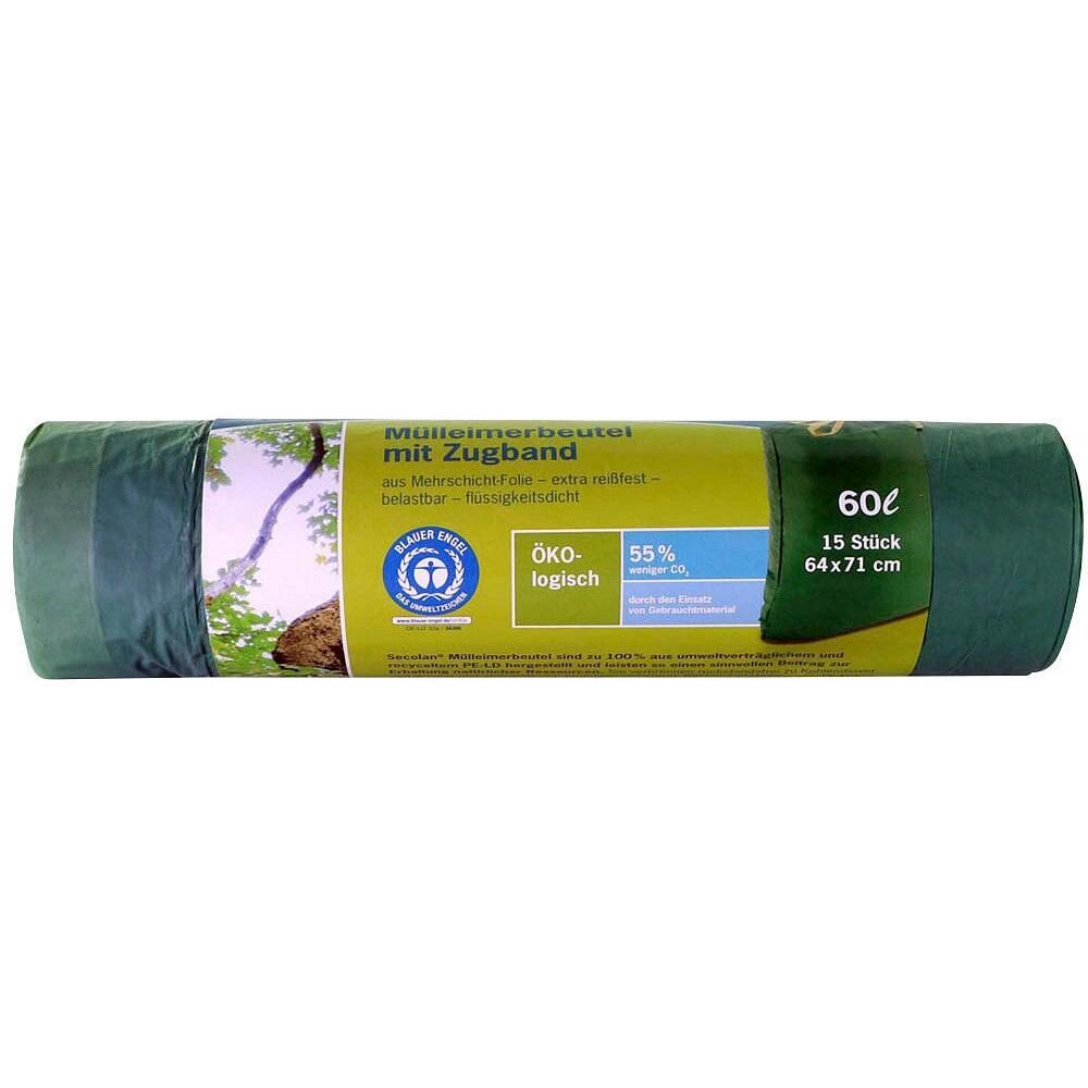Secolan Müllbeutel 60l - grün - 15 Stück Secolan Müllbeutel 60l - grün - 15 Stück von Secolan®