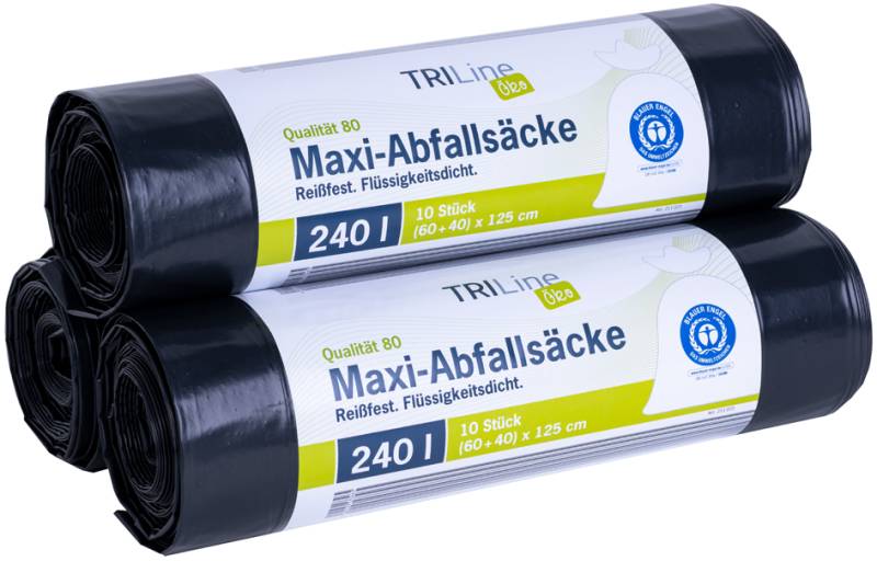 Secolan TRILine Maxi-Abfallsack, grün/schwarz, 240 Liter von Secolan