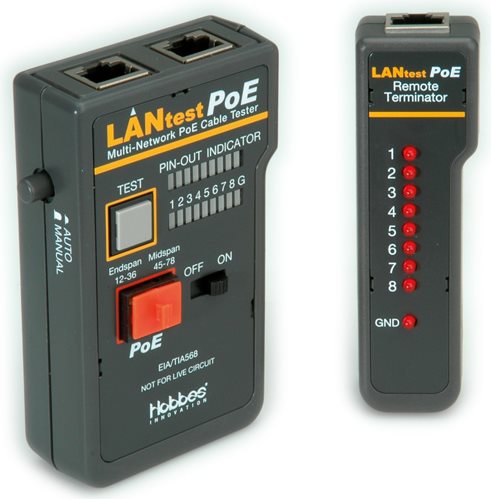 HOBBES 13.01.3371 Netzwerkkabel-Tester PoE-Tester Schwarz (13.01.3371) von Secomp