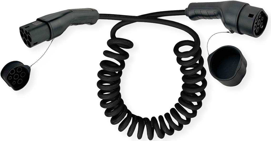 ROLINE EV-Ladekabel Spirale Typ2 3-Ph. 32A 22kW 7.5m - 7,5 m (19.08.0057) von ROLINE