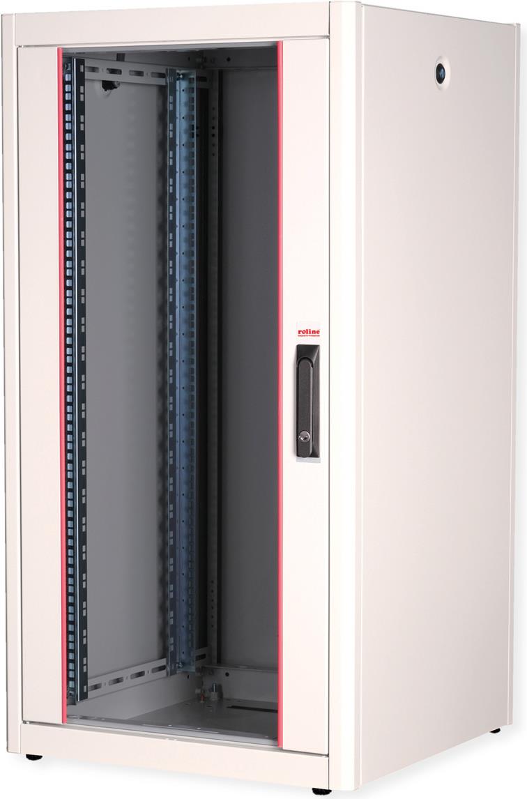 Roline Basic - Schrank Netzwerkschrank - Glas Tür - Hellgrau, RAL 7035 - 22U - 48.3 cm (19) (26.21.0031) von Secomp