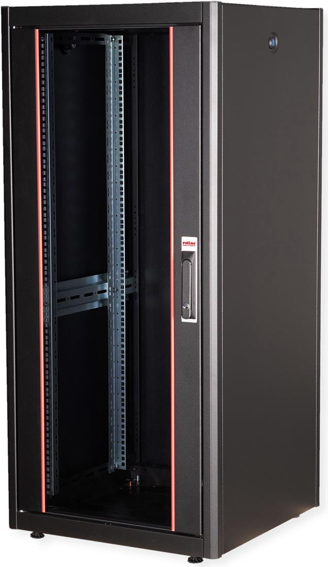 Roline Basic - Schrank Netzwerkschrank - Glas Tür - Jet Black, RAL 9005 - 26U - 48.3 cm (19) (26.21.0204) von Secomp