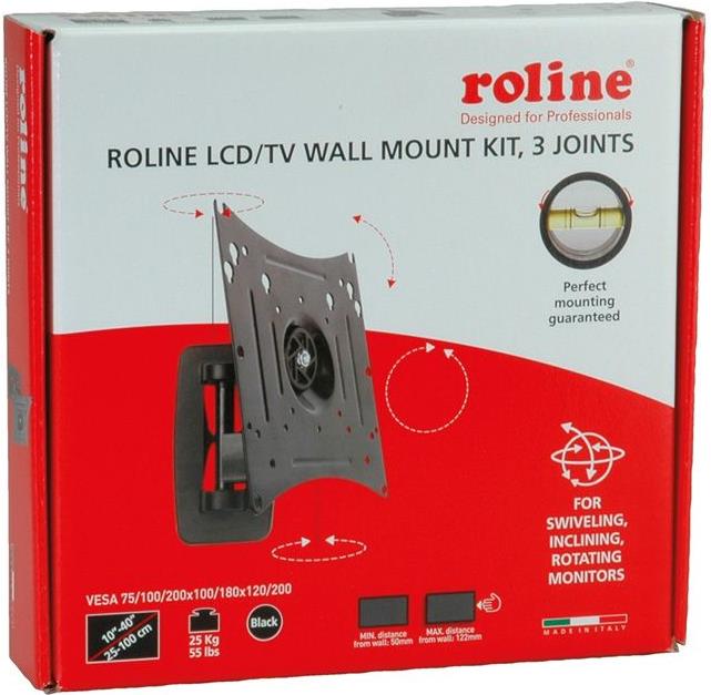 ROLINE - Wandhalterung für LCD-Display - Stahl - Schwarz - Bildschirmgröße: 25.4-81.3 cm (10-32) (17.03.0006) von ROLINE