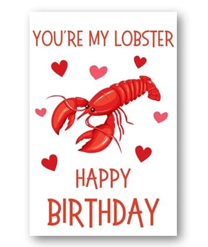 Second Ave Geburtstagskarte mit Aufschrift "You're My Lobster Love", für Ehefrau, Ehemann, Freund, Freundin von Second Ave Gift Company