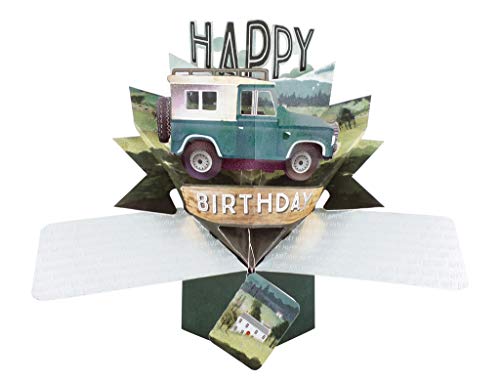 Happy Birthday Jeep Pop-Up Grußkarte Original Second Nature 3D Pop Up Karten von Second Nature Pop Ups