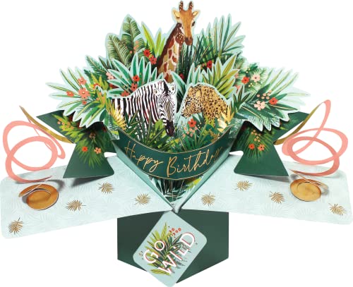 Happy Birthday Dschungel Pop Up Grußkarte Second Nature 3D Pop Up Karten von Second Nature Pop Ups