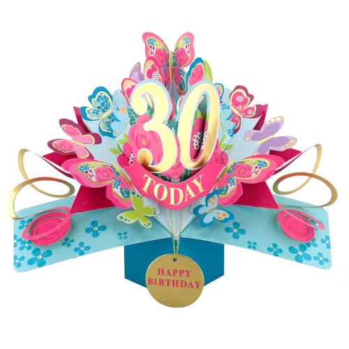Pop-Up-Grußkarte zum 30. Geburtstag zum 30. Geburtstag, Pop-Up-Grußkarte mit Aufschrift "Love Kate's Pop Up", "Her Design" POP236MC30 Pop-Up-Grußkarte zum 30. Geburtstag zum 30. Geburtstag, Pop-Up-Grußkarte mit Aufschrift "Love Kate's Pop Up", "Her Design" POP236MC30 von Second Nature Pop Ups
