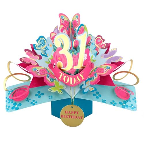 Pop-Up-Grußkarte zum 31. Geburtstag zum 31. Geburtstag, Pop-Up-Grußkarte mit Aufschrift "Love Kate's Pop Up", "Her Design" POP236MC31 Pop-Up-Grußkarte zum 31. Geburtstag zum 31. Geburtstag, Pop-Up-Grußkarte mit Aufschrift "Love Kate's Pop Up", "Her Design" POP236MC31 von Second Nature Pop Ups