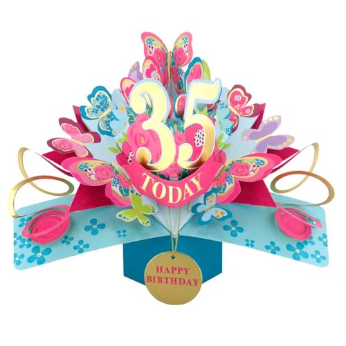 Pop-Up-Grußkarte zum 35. Geburtstag zum 35. Geburtstag, Pop-Up-Grußkarte mit Aufschrift "Love Kate's Pop Up", "Her Design" POP236MC35 Pop-Up-Grußkarte zum 35. Geburtstag zum 35. Geburtstag, Pop-Up-Grußkarte mit Aufschrift "Love Kate's Pop Up", "Her Design" POP236MC35 von Second Nature Pop Ups