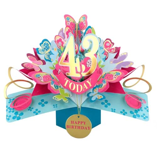 Pop-Up-Grußkarte zum 43. Geburtstag "43 Today Love Kate's Pop Up Cards Her Design" POP236MC43 Pop-Up-Grußkarte zum 43. Geburtstag "43 Today Love Kate's Pop Up Cards Her Design" POP236MC43 von Second Nature Pop Ups