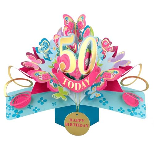 Pop-Up-Grußkarte zum 50. Geburtstag, 50 Today "Love Kate's Pop Up", "Her Design", POP236MC50 Pop-Up-Grußkarte zum 50. Geburtstag, 50 Today "Love Kate's Pop Up", "Her Design", POP236MC50 von Second Nature Pop Ups