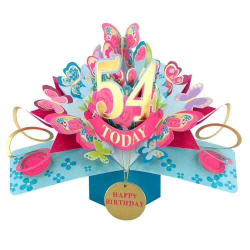 Pop-Up-Grußkarte zum 54. Geburtstag mit Aufschrift "Love Kate's Pop Up Cards" "Her Design" POP236MC54 Pop-Up-Grußkarte zum 54. Geburtstag mit Aufschrift "Love Kate's Pop Up Cards" "Her Design" POP236MC54 von Second Nature Pop Ups