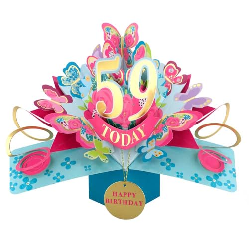Pop-Up-Grußkarte zum 59. Geburtstag mit Aufschrift "Love Kate's Pop Up Cards" "Her Design" POP236MC59 Pop-Up-Grußkarte zum 59. Geburtstag mit Aufschrift "Love Kate's Pop Up Cards" "Her Design" POP236MC59 von Second Nature Pop Ups