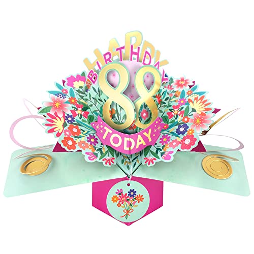 Second Nature Pop Ups - Pop-Up-Grußkarte zum 88. Geburtstag mit Aufschrift '88 Today' - Love Kate's Pop Up Cards Her POP215MC88 von Second Nature Pop Ups