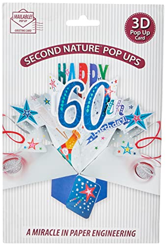 Second Nature Pop-Up-Grußkarte zum 60. Geburtstag, 3D-Pop-Up-Karten von Second Nature Pop Ups