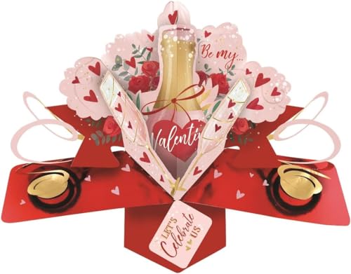 Second Nature VPOP053 Pop-Up-Karte zum Valentinstag, Motiv Champagnerflasche von Second Nature Pop Ups
