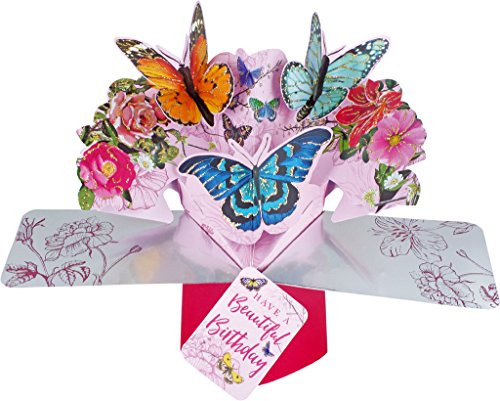 Suki Gifts POP131 Pop Up Grusskarte, Schmetterlinge, mehrfarbig von Second Nature Pop Ups