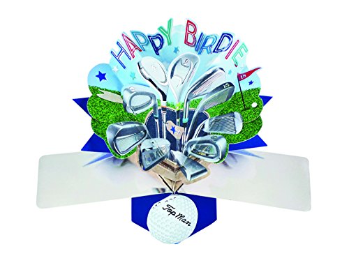 Suki Gifts POP135 Pop Up Grusskarte Happy Birdie Golf/Geburtstag, mehrfarbig von Second Nature Pop Ups