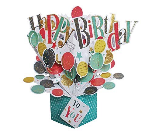 Suki Gifts POP169 Pop Up Grusskarte Luftballons/Geburtstag, mehrfarbig von Second Nature Pop Ups
