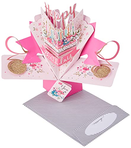 Suki Gifts POP172 Pop Up Grusskarte, Geburtstagskuchen/Geburtstag, mehrfarbig von Second Nature Pop Ups
