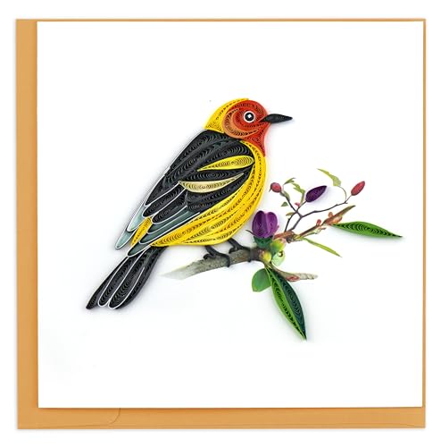 The Quilling Card Company Quilling Western Tanager Bird Tweet-Tastic Fun! Handgefertigte Kunst-Grußkarte, gerahmte Kunst, geeignet zum Einrahmen in einen Kartenrahmen, von The Quilling Card Company von Second Nature Pop Ups