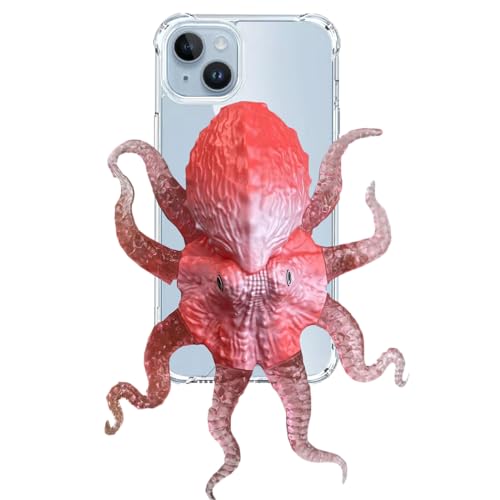 Seconddog Schutzhülle für iPhone XR mit 3D-Fingerklemmung, lustig, dehnbar, Dekompression, trendig, weiches TPU, transparent, hässlich, kompatibel mit iPhone XR (Rot) von Seconddog