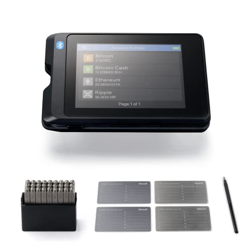 SecuX Deluxe – W20 + XSEED Plus – Krypto-Brieftasche mit Touchscreen, Bluetooth, NFT-Unterstützung + Samen-Shraseplatten (2 x Stahl x Aluminium) (Stahlstanzer-Set, Gravurstift & Sicherheitssiegel) von SecuX