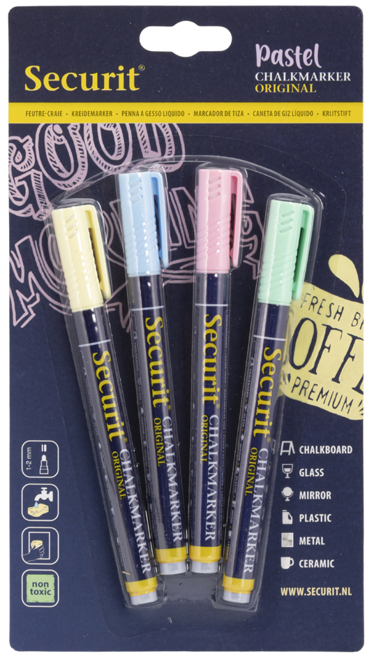 Securit Kreidemarker ORIGINAL SMALL, 4er Set, Pastell von Securit