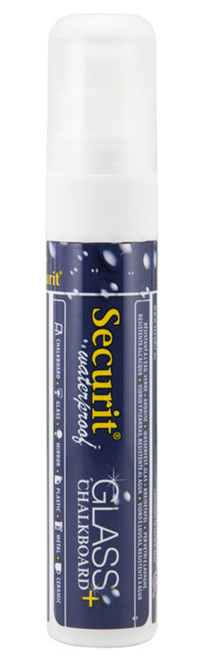 Securit Kreidemarker WATERPROOF LARGE, 2er Etui, weiß von Securit