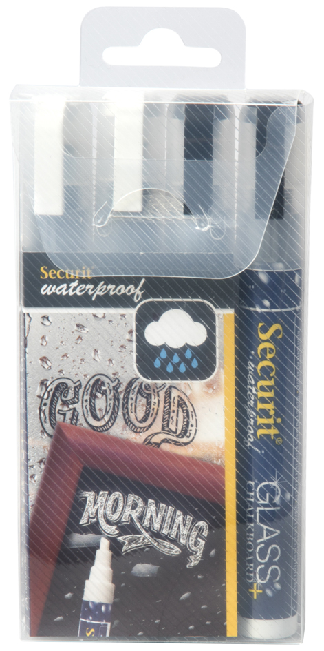 Securit Kreidemarker WATERPROOF MEDIUM, 4er Etui Securit Kreidemarker WATERPROOF MEDIUM, 4er Etui von Securit