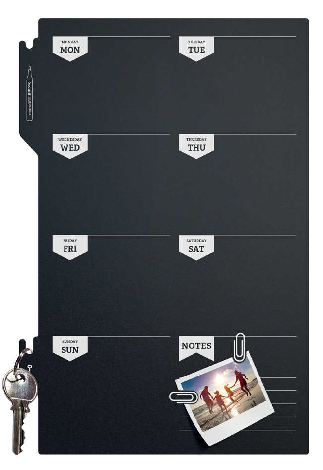 Securit Kreidetafel SILHOUETTE , Wochenplaner, von Securit