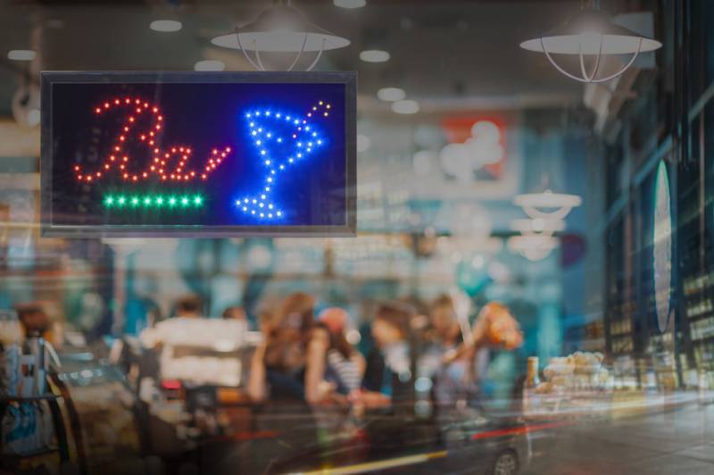 Securit LED-Reklametafel , BAR, , 4 aufleuchtende Farben von Securit