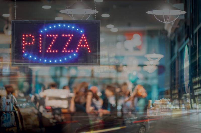 Securit LED-Reklametafel , PIZZA, , 2 aufleuchtende Farben von Securit