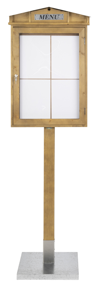 Securit LED-Schaukasten RUSTIC, 4 x DIN A4, mahagoni von Securit