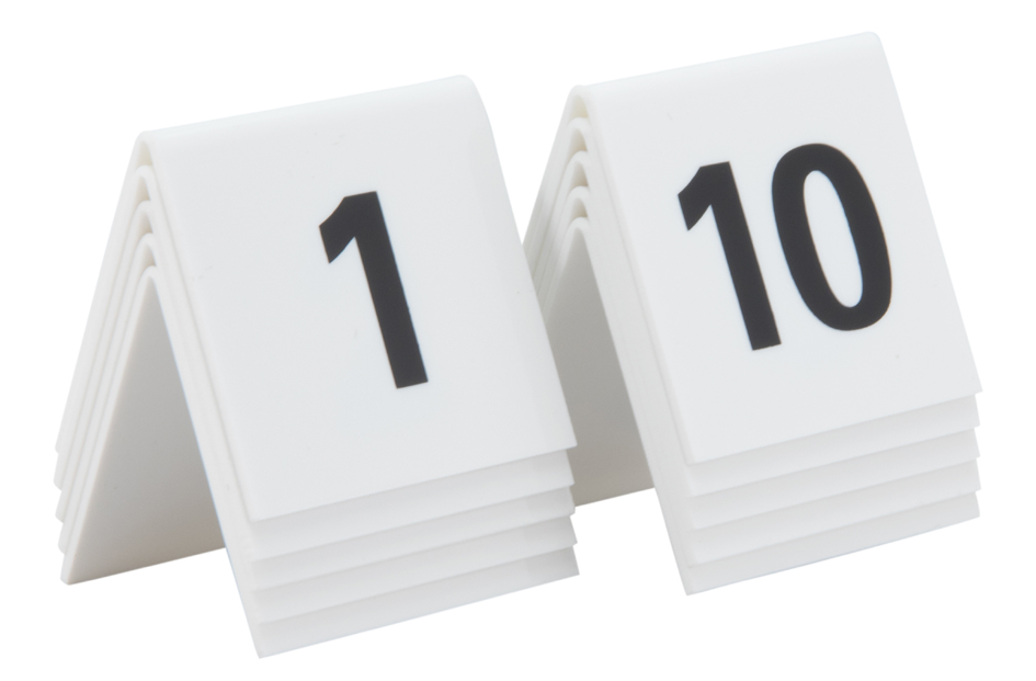 Securit Tischnummernset 1 - 10, weiß, Acryl Securit Tischnummernset 1 - 10, weiß, Acryl von Securit
