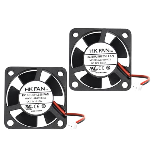 2-Pack 30 mm x 10 mm 3010 12 V Kugellager bürstenloser DC Lüfter, 2 Pin von Security-01