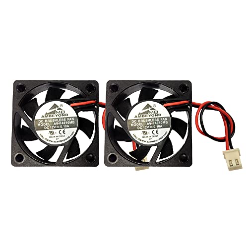 2-Pack 40 mm x 40 mm x 10 mm 4010 12V DC Brushless Kugellager Lüfter, 2-Pin von Security-01