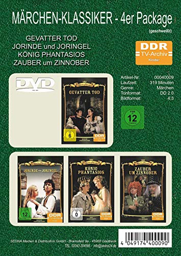 Märchen-Klassiker 4er Package - Gevatter Tod - Jorinde und Joringel - König Phantasios - Zauber um Zinnober (DDR-TV-Archiv) [4 DVDs] von Sedna Medien & Distribution GmbH