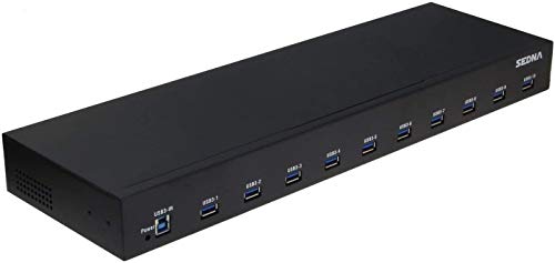 10 Port USB 3.1 Gen I Hub (5 Gbit/s) – 19 Zoll 1U Rack-Halterung von Sedna