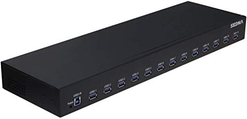 CAICOME 13 Port USB 3.1 Gen I Hub (5 Gbps) – 48,3 cm 1U Rack Mount von Sedna