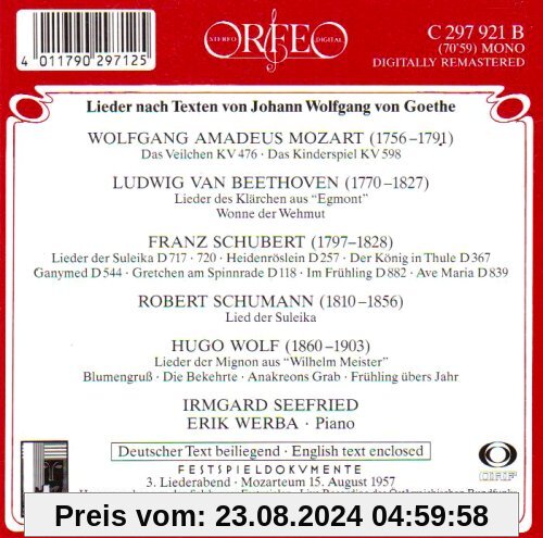 Goethe - Lieder von Seefried