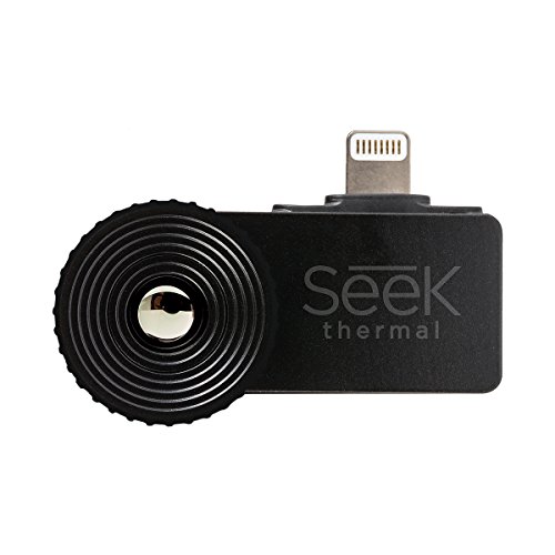 Seek Thermal Compact XR - Preiswerte Wärmebildkamera mit Erweiterter Sichtweite, Lightning Anschluss und Wasserdichtem Schutzgehäuse Kompatibel mit Apple iOS Smartphones - Schwarz von Seek Thermal