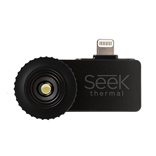 Seek Thermal LW-EAA Thermal Compact Preiswerte Wärmebildkamera mit Lightning Anschluss und Wasserdichtem Schutzgehäuse Kompatibel mit Apple iOS Smartphones - Schwarz, Standard Range von Seek Thermal