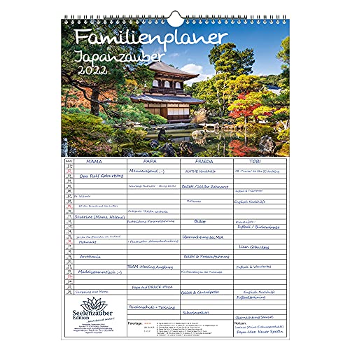 Familienplaner - Japanzauber DIN A3 Kalender für 2022 Japan Stadt und Lund - Seelenzauber von Seelenzauber