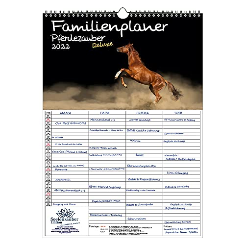 Familienplaner - Pferdezauber DELUXE DIN A3 Kalender für 2022 Pferde - Seelenzauber von Seelenzauber