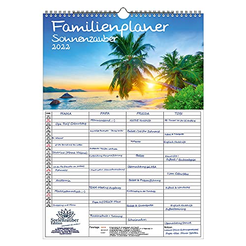 Familienplaner - Sonnenzauber DIN A3 Kalender für 2022 Sonne und Licht - Seelenzauber von Seelenzauber