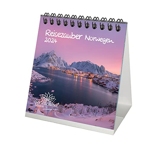 Reisezauber Norwegen Kalender für 2024 Format 10cm x 10cm Oslo Stadt Reise Land - Set-Inhalt: 1x Kalender, 1x Weihnachts- 1x Gruß-Geschenkanhänger (insgesamt 3 Teile) von Seelenzauber