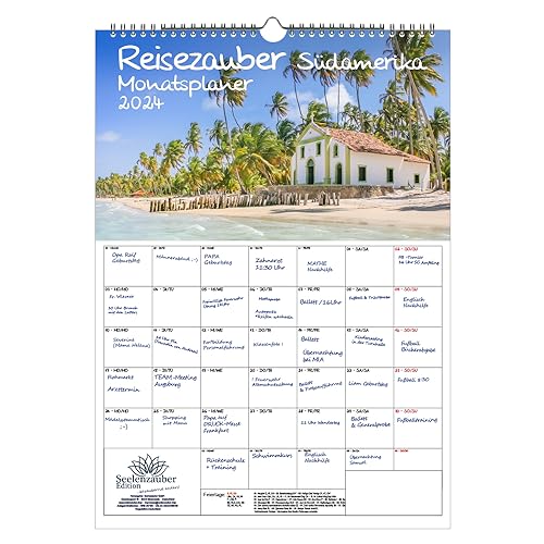 Reisezauber Südamerika Planer DIN A3 Kalender für 2024 Strand Brasilien Peru Argentinien Stadt Reise Land Urlaub - Seelenzauber von Seelenzauber