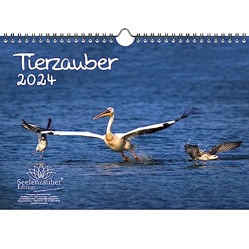 Tierzauber DIN A4 Kalender für 2024 verschiedene Tiere - Seelenzauber von Seelenzauber